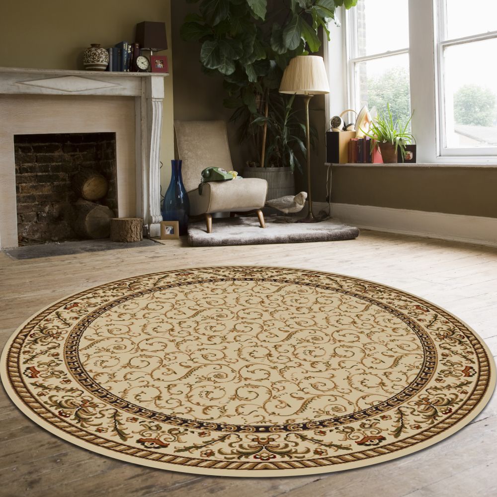 Radici USA Como Traditional Ivory 5’3″ x 5’3″ Round 15991545IVORY