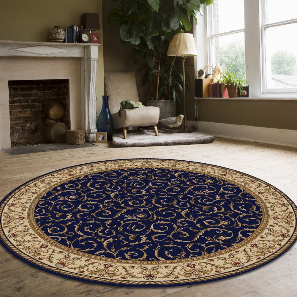 Radici USA Como 1599 Navy 5’3″ x 5’3″ Round 15991555NAVY