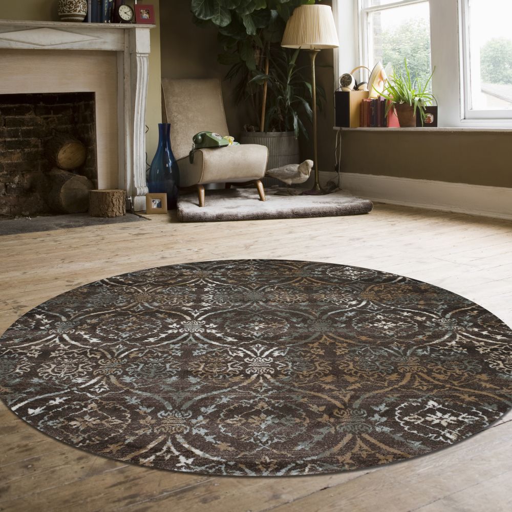 Radici USA Pisa 3746 Brown 5’3″ x 5’3″ Round 37461034BROWN