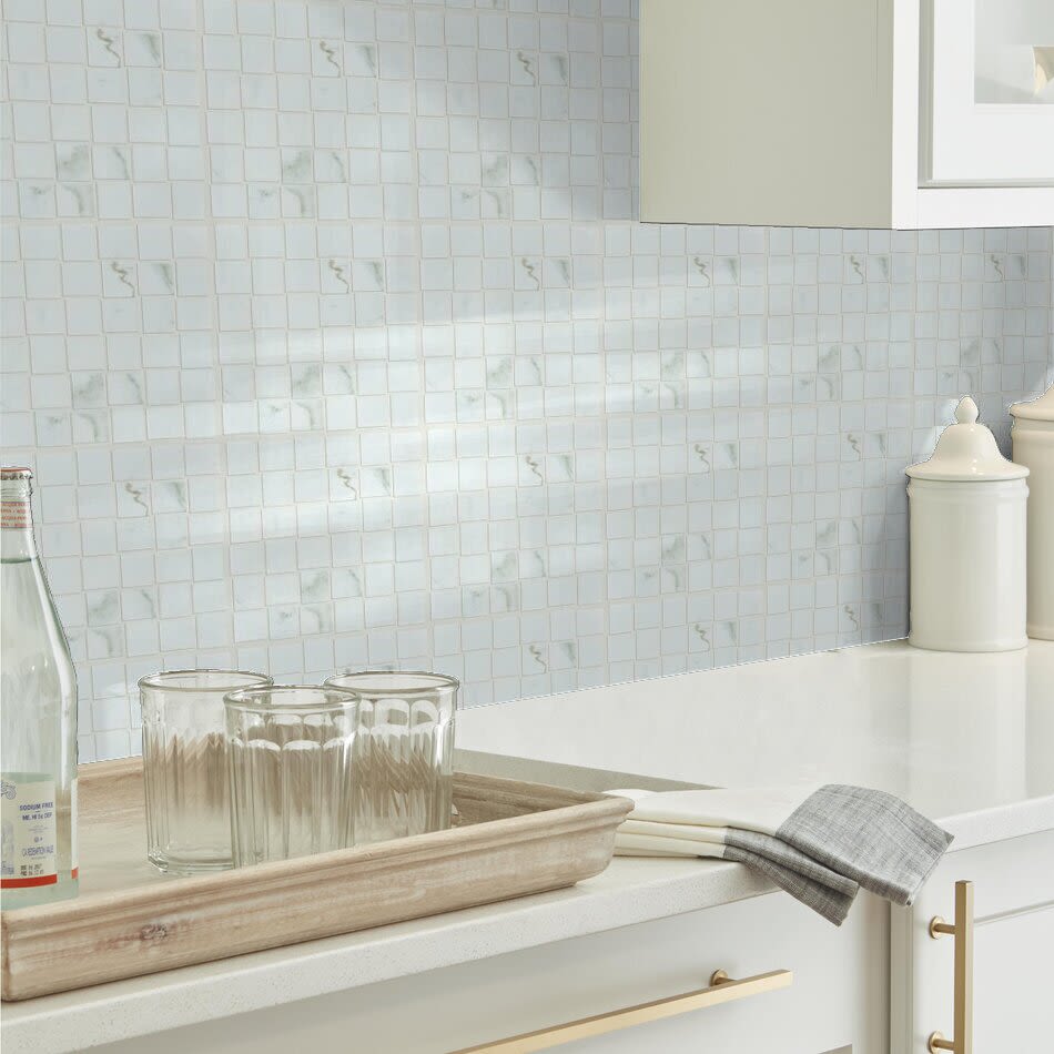 Shaw Floors SFA Vision Basketweave Mosaic Matt Calacatta 00121_SA953