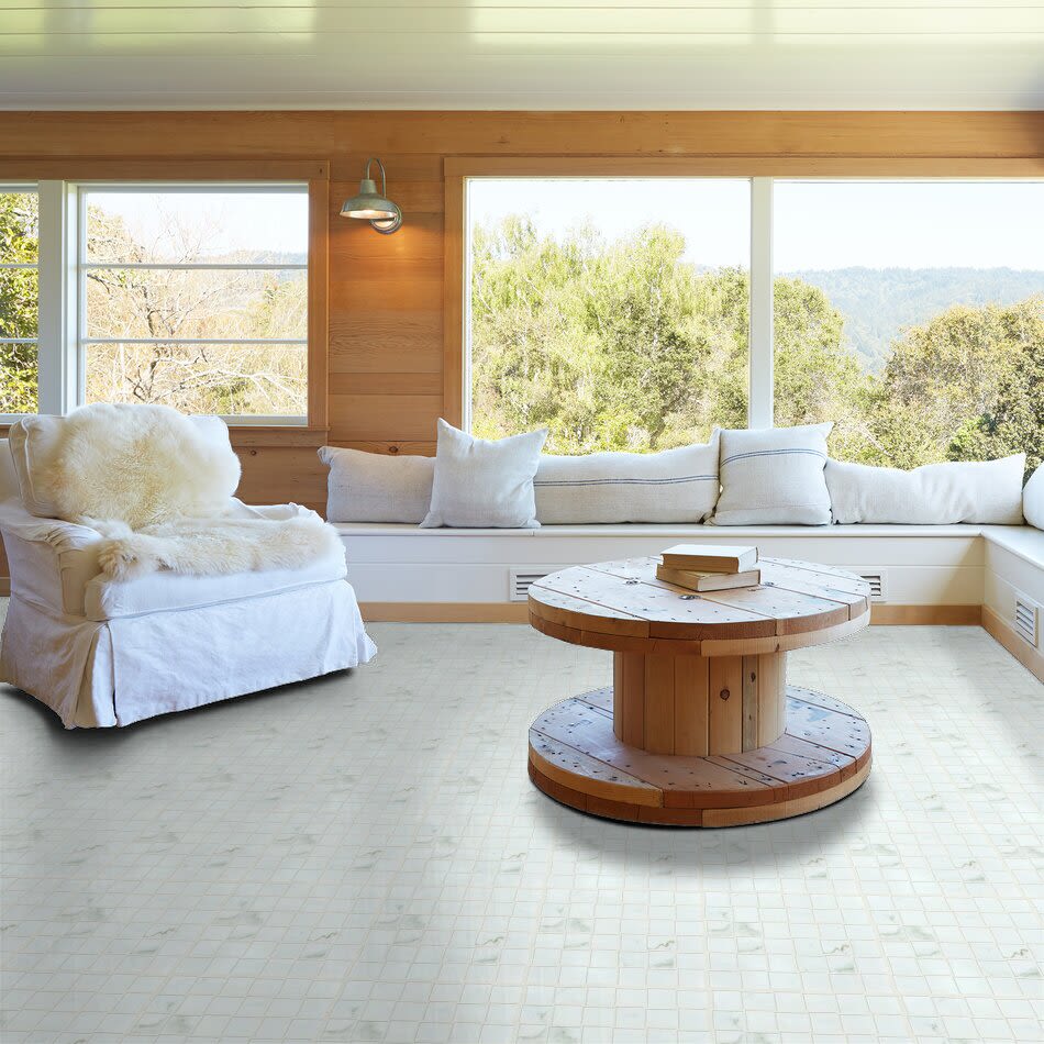 Shaw Floors Home Fn Gold Ceramic Stonehenge Basketweave Mosaic Calacatta 00121_TGK07