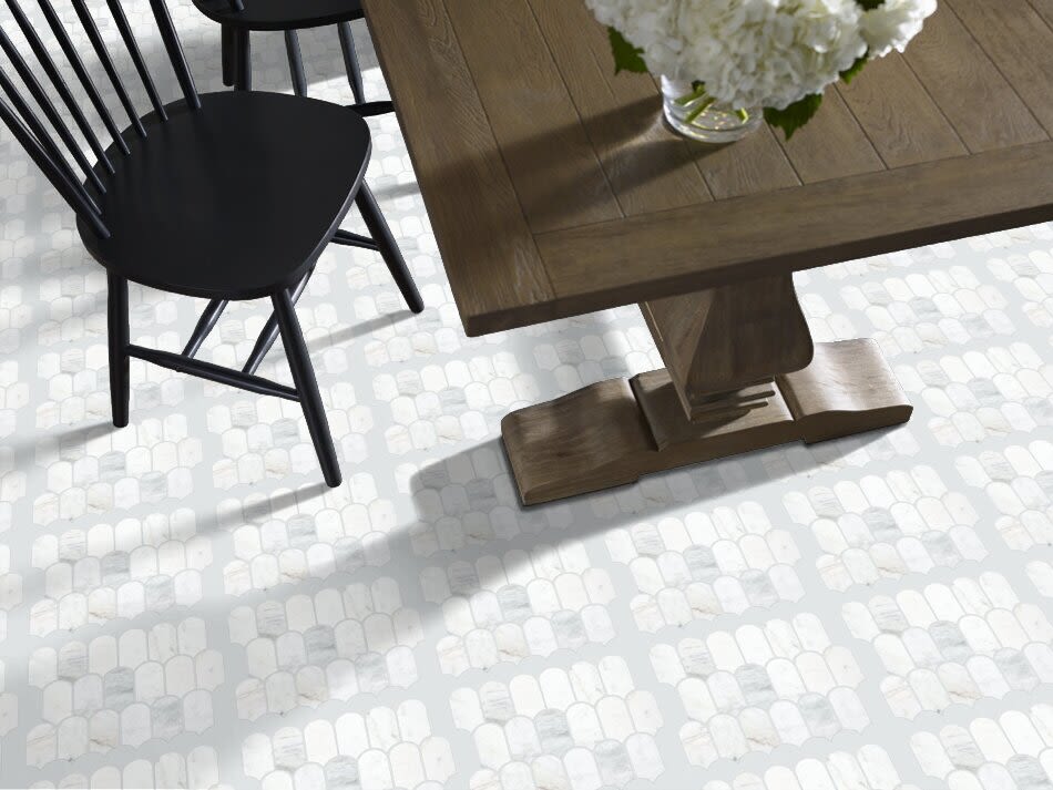 Shaw Floors Ceramic Solutions Chateau Cathedral Mosaic Cashmere White 00125_381TS