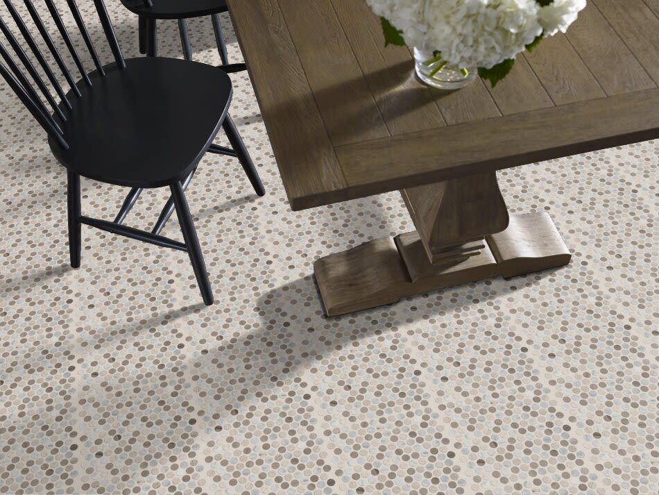 Shaw Floors Ceramic Solutions Chateau Penny Round Mosaic Bian/Carr/Rock/Urb Gy 00125_CS29Z