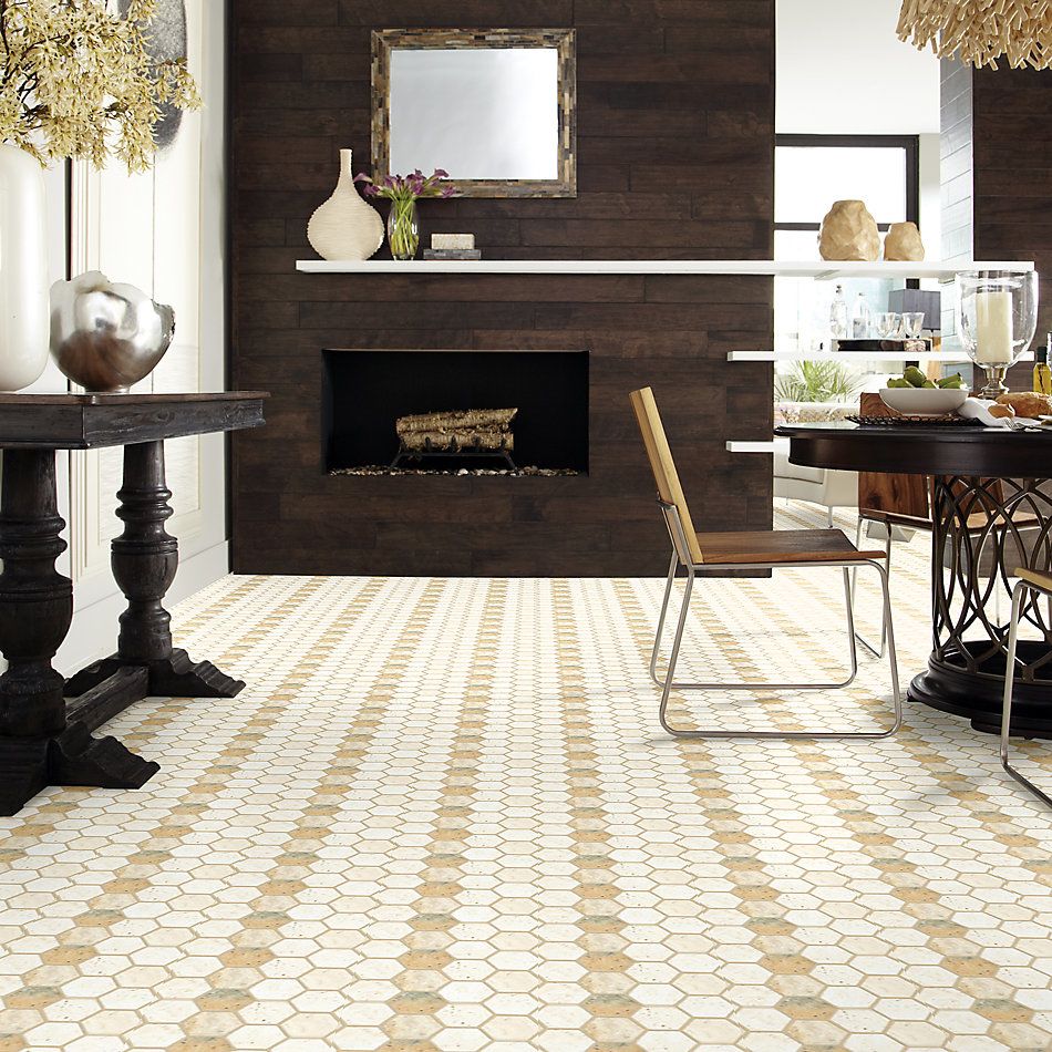 Shaw Floors Home Fn Gold Ceramic Del Ray Hexagon Mosaic Seaside 00126_TGL26