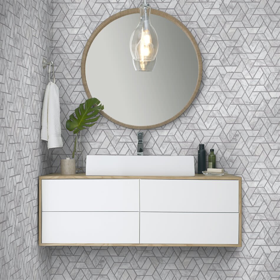 Shaw Floors Ceramic Solutions Chateau Double Hexagon Mosaic Bianco Carrara 00150_380TS