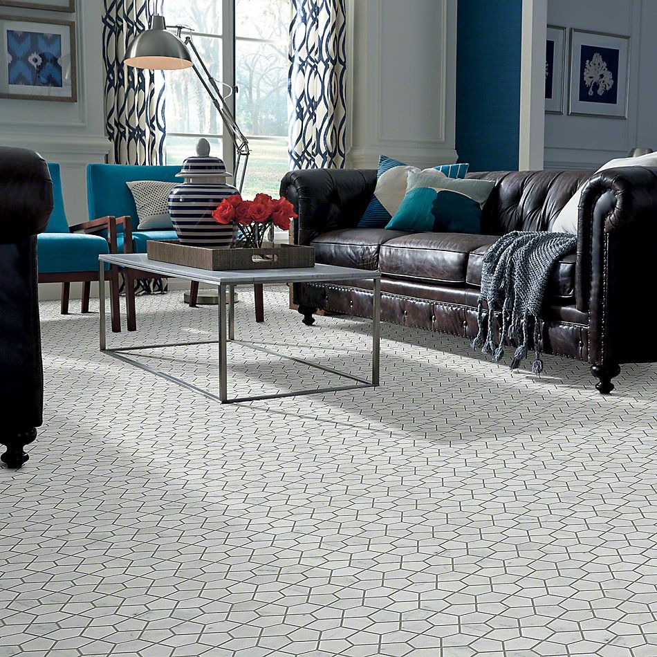 Shaw Floors Ceramic Solutions Chateau Pentagon Mosaic Bianco Carrara 00150_CS24X