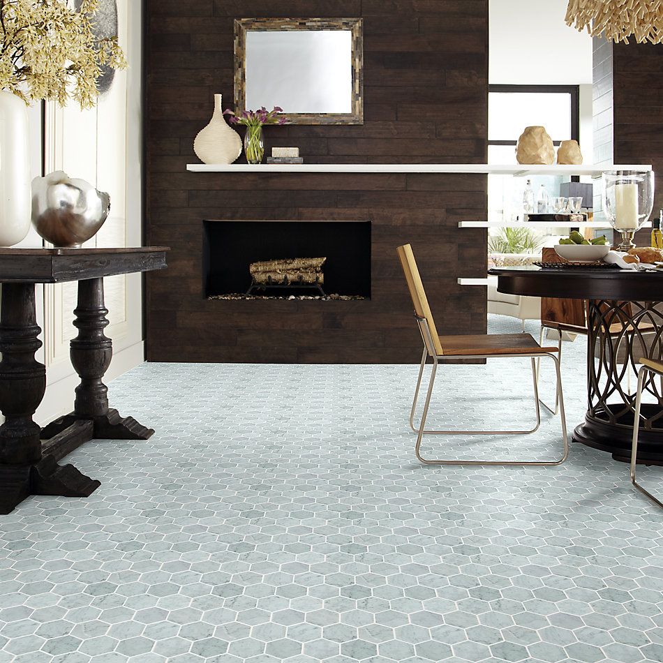 Shaw Floors Home Fn Gold Ceramic Estate Hexagon Mosaic Bianco Carrara 00150_TGN87