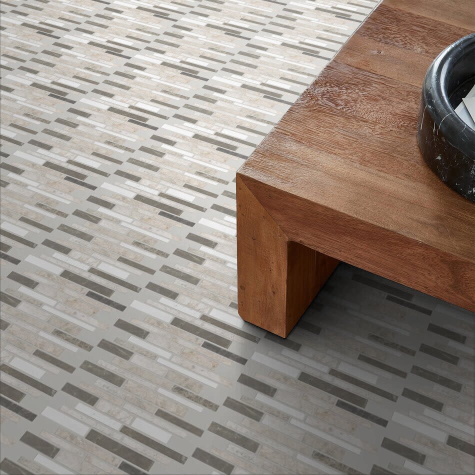 Shaw Floors Home Fn Gold Ceramic Del Ray Random Linear Mosaic Jetty 00151_TGN14