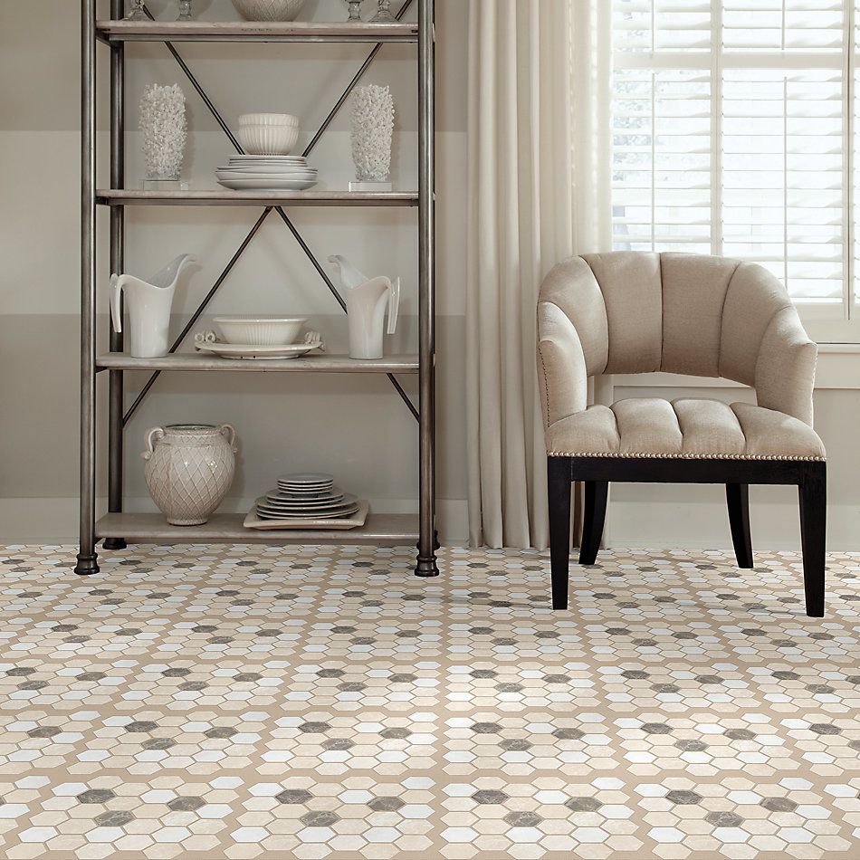 Shaw Floors Home Fn Gold Ceramic Del Ray Hexagon Mosaic Ballast 00152_TGL26