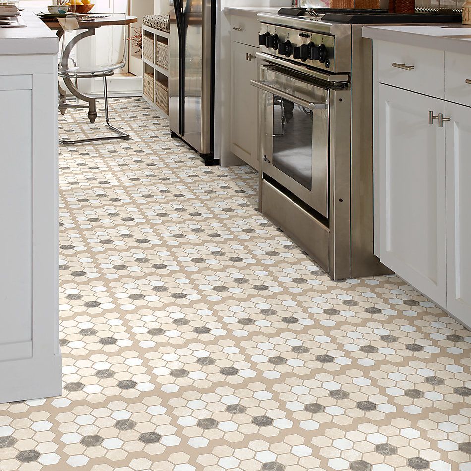 Shaw Floors Home Fn Gold Ceramic Del Ray Hexagon Mosaic Ballast 00152_TGL26