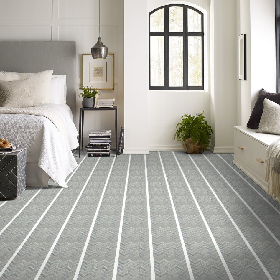 Shaw Floors Home Fn Gold Ceramic Estate Chevron Mo Biancoc/Blue Grigio 00155_TG87B