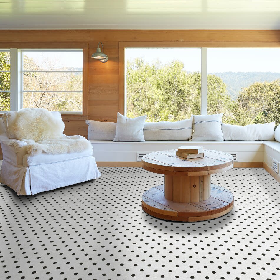 Shaw Floors Ceramic Solutions Elegance Hexagon Mosaic Matte White W/Black 00190_CS61P