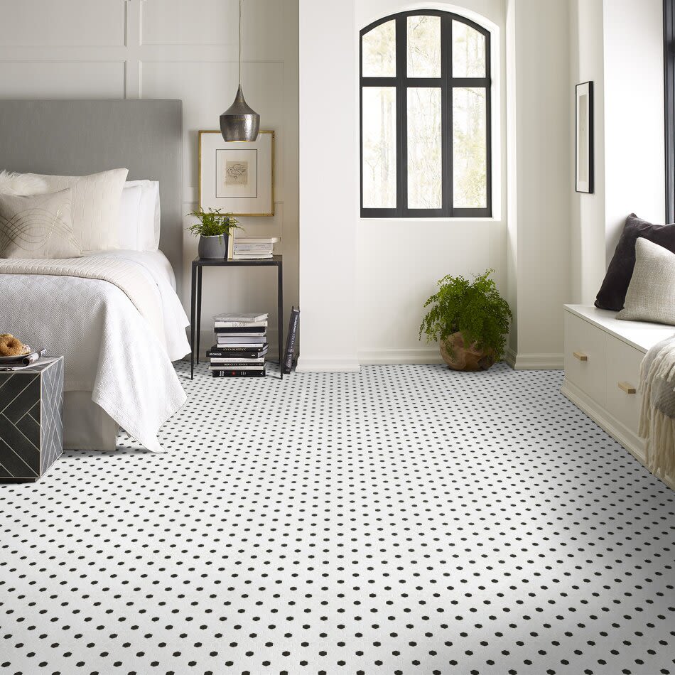 Shaw Floors SFA Dignity Hex 1″ Mosaics White W/Black 00190_SA995