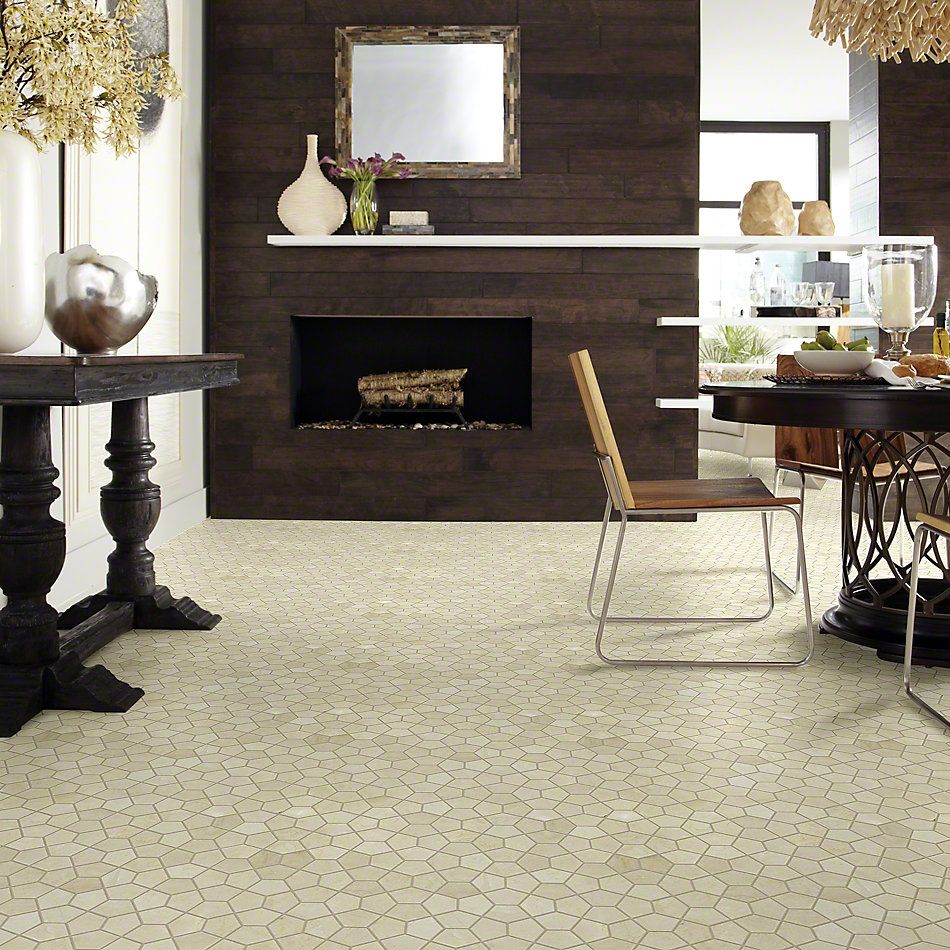 Shaw Floors Ceramic Solutions Chateau Pentagon Mosaic Crema Marfil 00200_CS24X