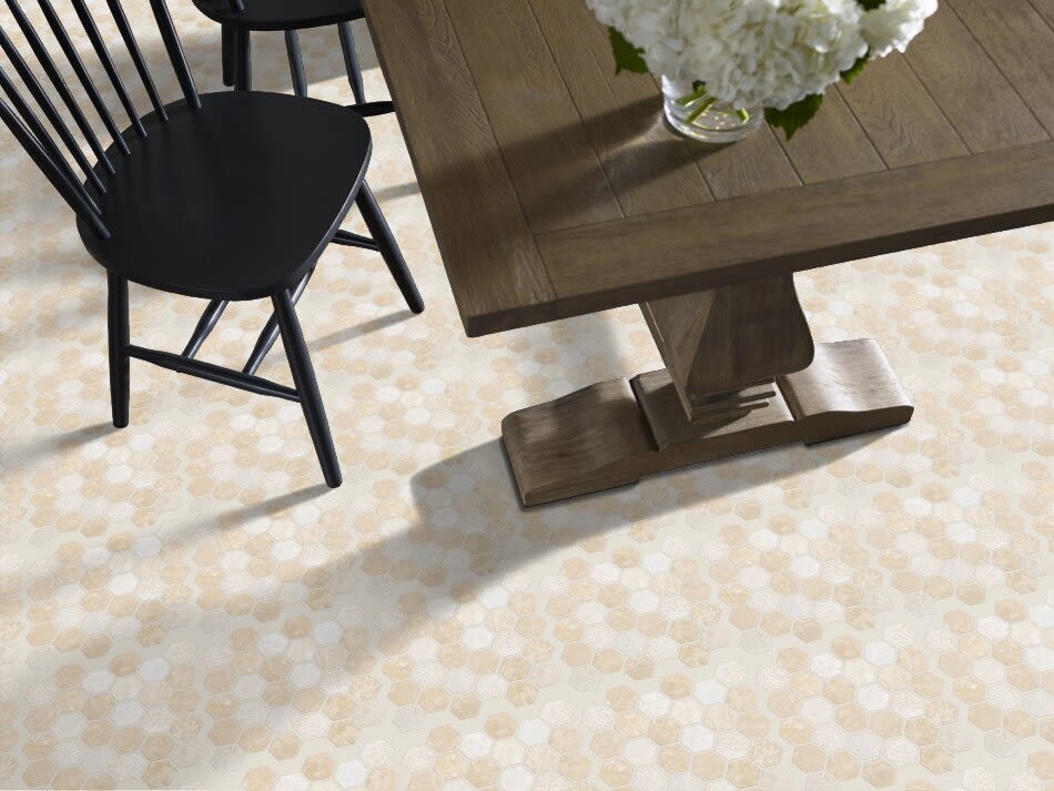 Shaw Floors Home Fn Gold Ceramic Del Ray Hexagon Textured Mosai Coastal 00210_TGN18