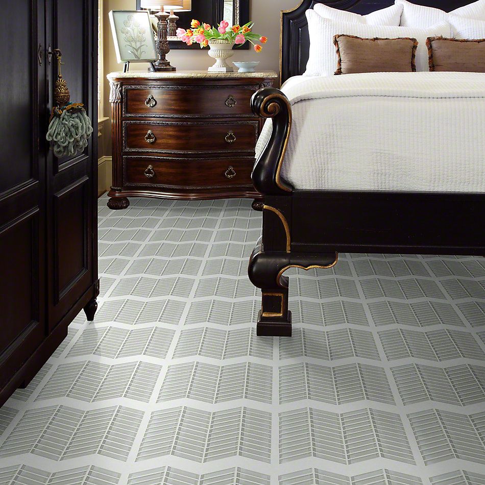 Shaw Floors Ceramic Solutions Cardinal Chevron Glass Mosaic Mist 00250_CS15Z