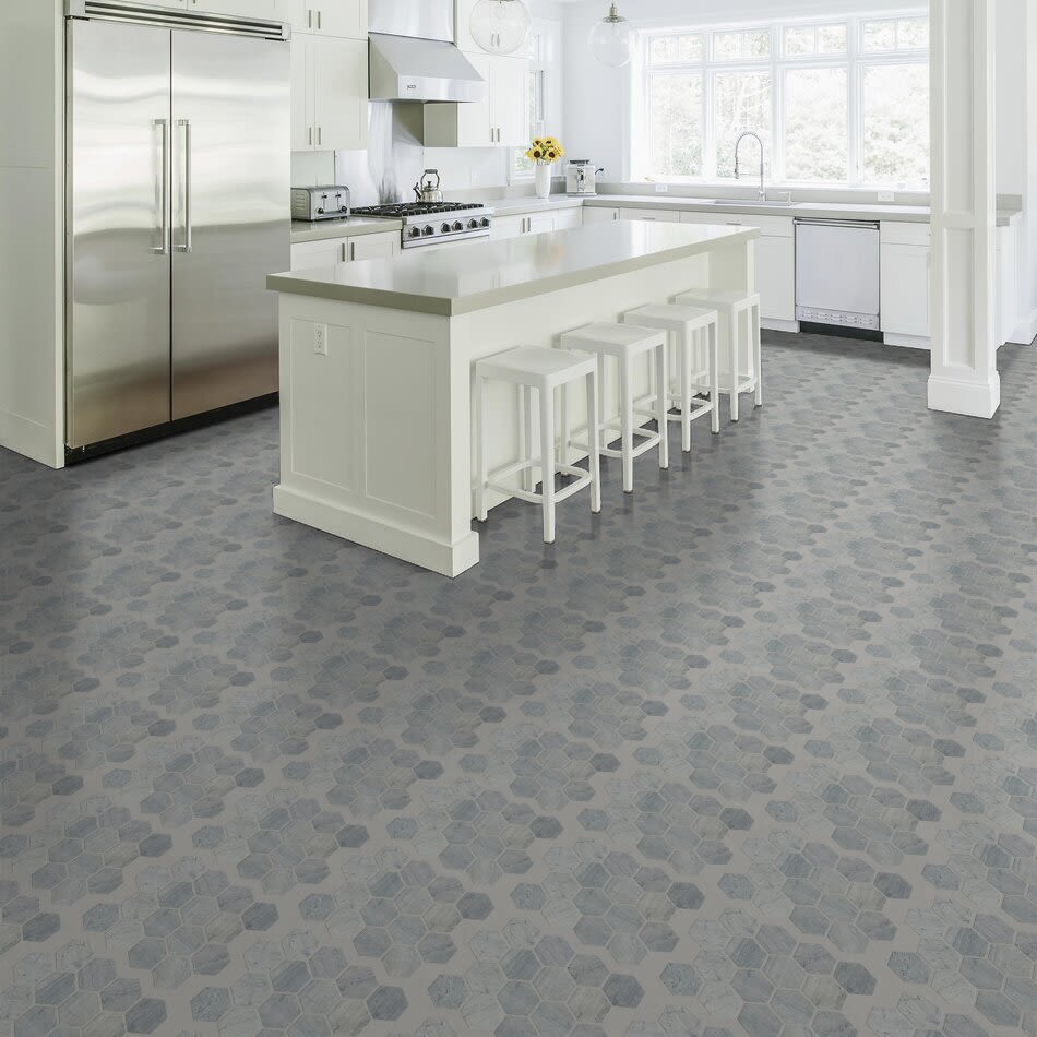 Shaw Floors Ceramic Solutions Chateau Hexagon Mosaic Blue Grigio 00550_CS56P