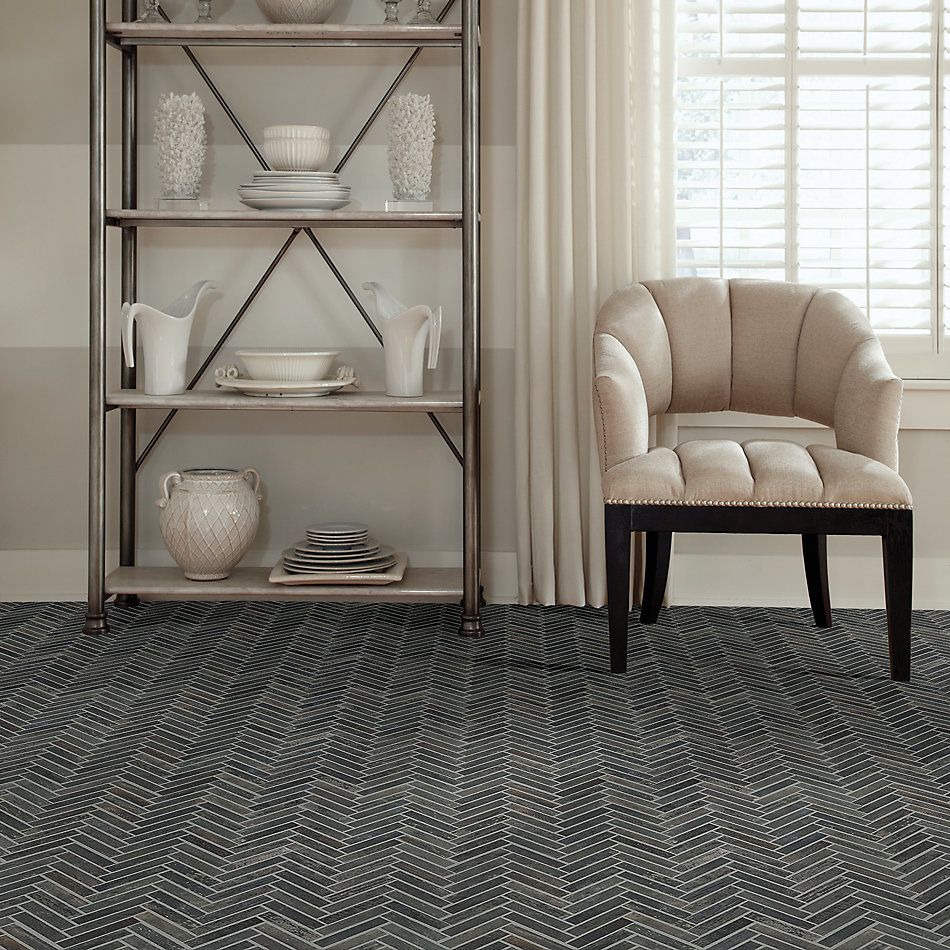 Shaw Floors Emberwood Herringbone Mosaic Carbon 00571_CS92Z
