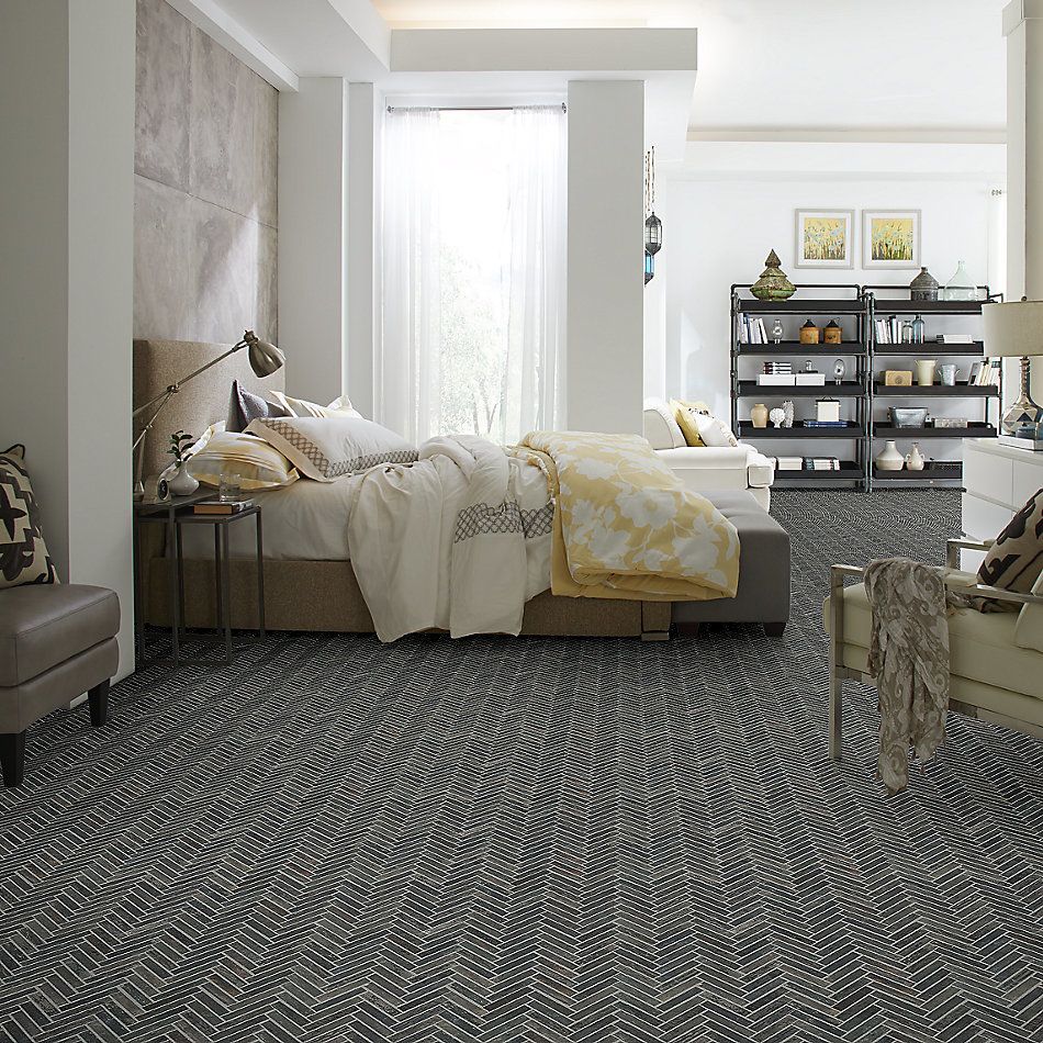 Shaw Floors Emberwood Herringbone Mosaic Carbon 00571_CS92Z