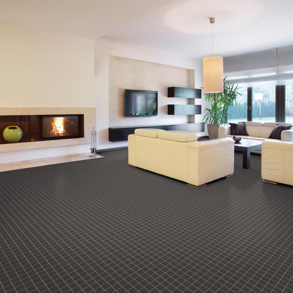 Shaw Floors Home Fn Gold Ceramic Baker Blvd Mosaic 2×2 Carbon 00950_TG08G