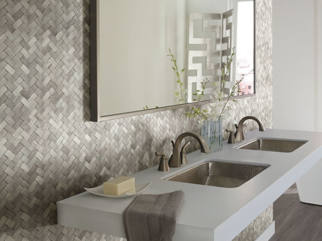 Shaw Floors Ceramic Solutions Chateau Woven Mosaic Rockwood 00500_CS25X