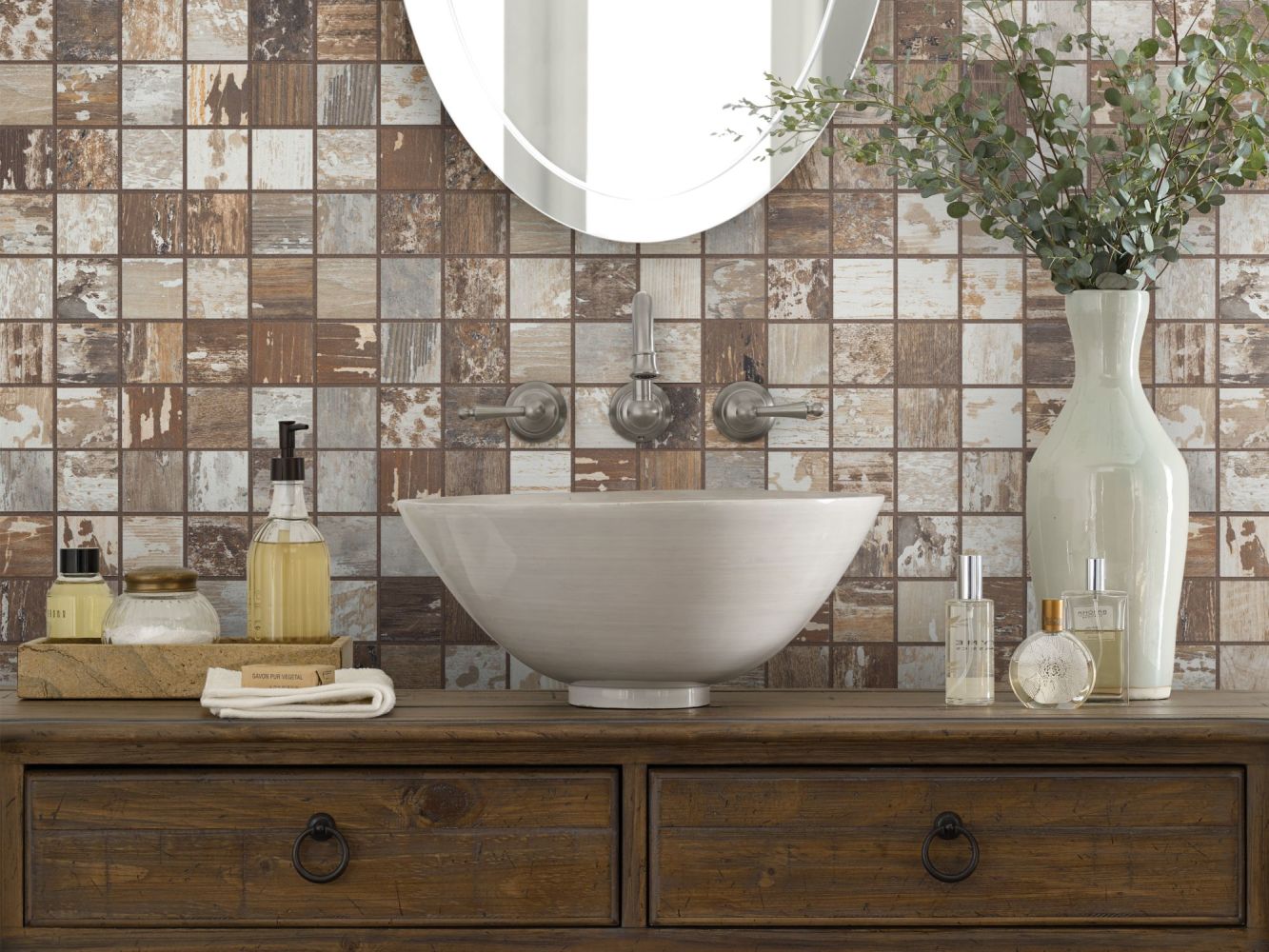 Shaw Floors Ceramic Solutions Timbered Mosaic Beech 00170_CS48X