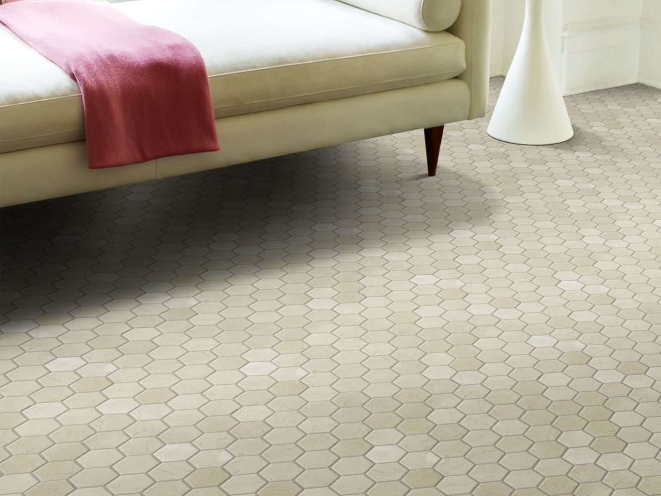 Shaw Floors Ceramic Solutions Chateau Hexagon Mosaic Crema Marfil 00200_CS56P