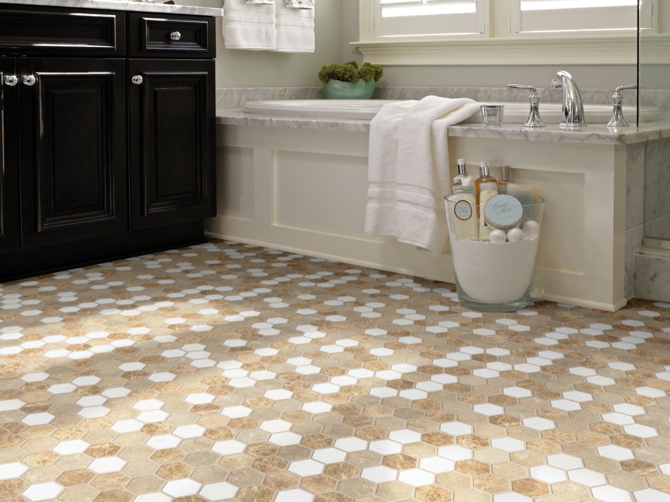 Shaw Floors Home Fn Gold Ceramic Del Ray Hexagon Mosaic Golden Isle 00261_TGL26