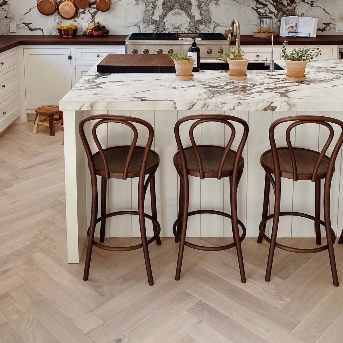 Light herringbone engineered hardwood floors w/ Bona Urethane finish -  monarchplank