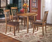 Berringer – Rustic Brown – 5 Pc. – Drop Leaf Table, 4 Side Chairs D199/15/01(4)