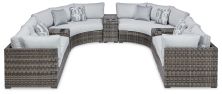 Harbor Court – Gray – 9-Piece Outdoor Sectional P459P4