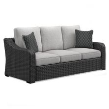 Beachcroft – Black / Light Gray – Sofa With Cushion P792-838