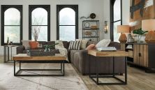Allena – Gunmetal – 6 Pc. – Corner Chairs 5 Pc Sectional, Ottoman 21301/64/46(2)/77/65/08