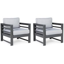 Amora – Charcoal Gray – Lounge Chair W/Cushion (Set of 2) P417-820