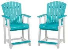 Eisely – Turquoise / White – Barstool (Set of 2) P208-124