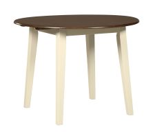 Woodanville – Cream / Brown – Round Drm Drop Leaf Table D335-15