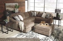 Graftin – Teak – 4 Pc. – Left Arm Facing Corner Chaise 3 Pc Sectional, Ottoman 91102/16/34/49/08