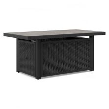 Beachcroft – Black / Light Gray – Rectangular Fire Pit Table P792-773