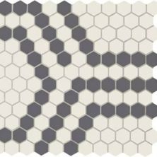 American Olean Unglazed Mosaics Ice White/Black Hex UNM-HX-AO18