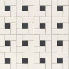 American Olean Unglazed Mosaics Ice White/Black Windmill UNM-WDM-0A61