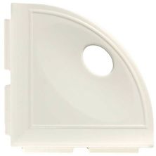 Daltile Bath Accessories White Gloss Corner Shelf with Flange CN10BA6701P