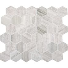 Daltile Limestone Collection Deco Chenille White 6×6 Hexagon L191-66HON