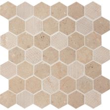 Daltile Limestone Collection Deco Corton Sable Hexagon L343-1224HEX