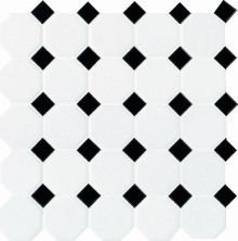 Daltile Octagon And Dot Matte White with 21 Black Gloss Dot 65012OCT21MS1P2