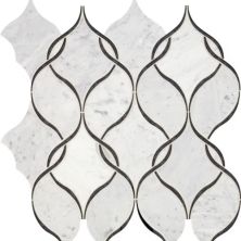 Daltile Lavaliere Deco Carrara White/Black Ant Mirror Intertwining Arabesque LV11