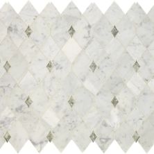 Daltile Lavaliere Deco Carrara White/Antique Mirror Harlequin LV13