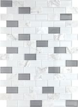 Daltile Perfit Mosaix White Carrara & Glass PT49BKJ12SEPL