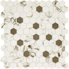 Daltile Uptown Glass Posh Bronze, Hexagon, 1, Mixed UP291HEXMS1P