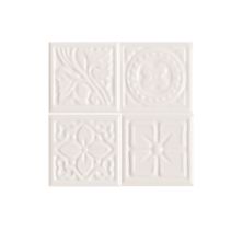 Daltile Fashion Accents 100 White Floret Insert 2″ x 2″ (set of 4) FA5022DOTSA1P