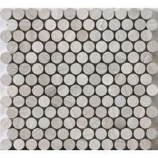 Happy Floors Stone & Marble Wooden White Penny Round Mosaic I PD155